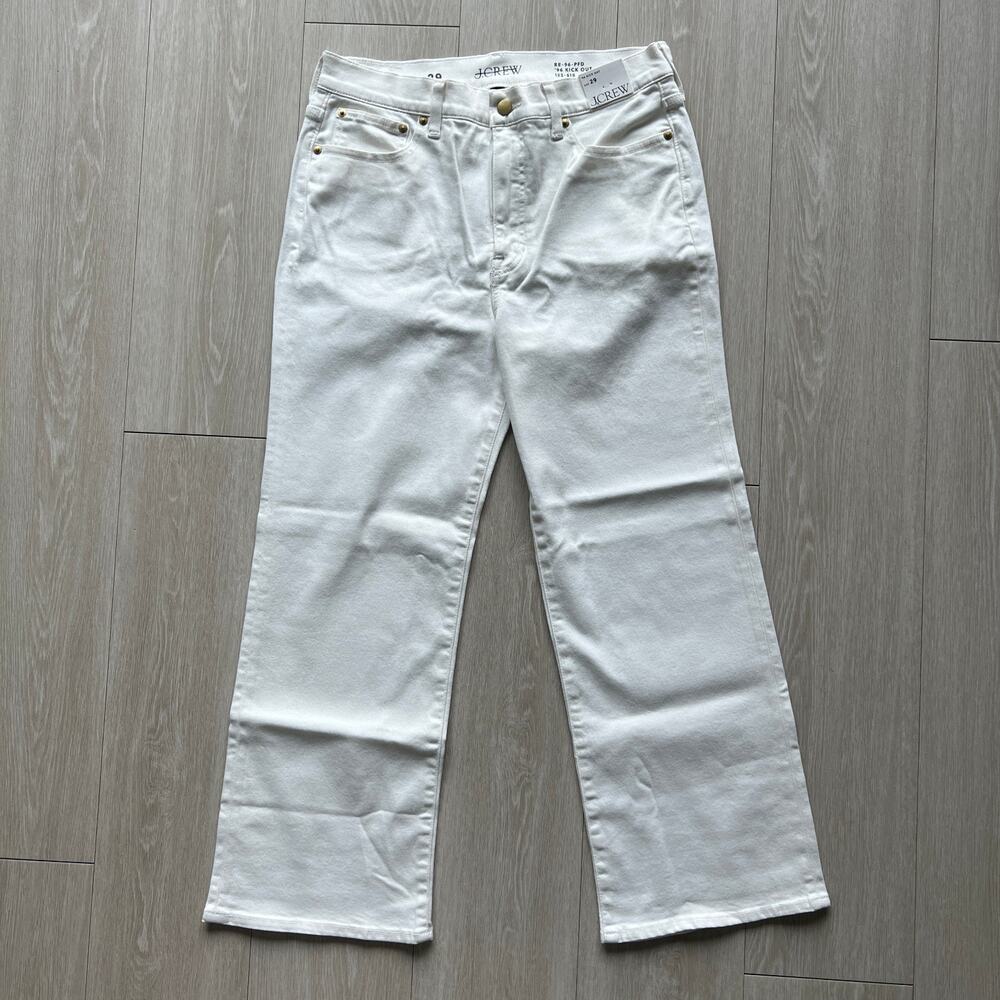 J Crew High Rise Kickout Jeans Womens 29 White Tiny Flaw